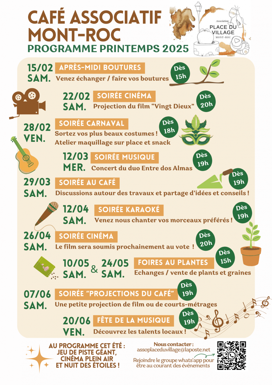 2025 Place du village - Programme printemps